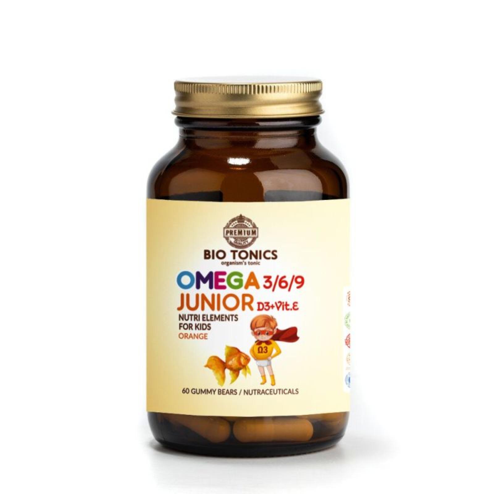 Bio Tonics Junior Ομεgα 3, 6, 9 με Βιταμίνες D και E 60 Gel 1 omeg