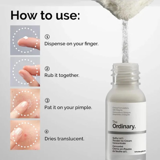 The Ordinary Sulfur 10% Powder to Cream Concentrate, 5g 3 sul3